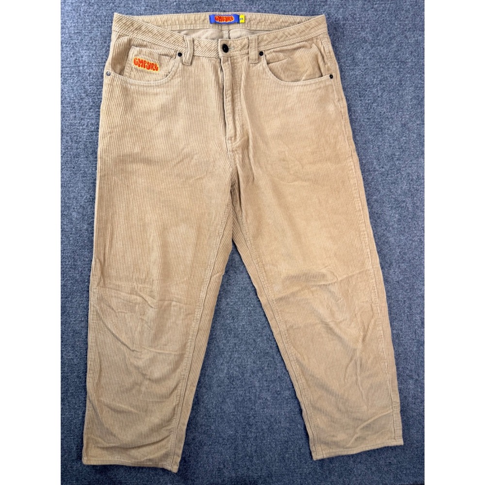 Empyre Mens 32 Tan Corduroy Pants Khaki Heavyweight Skate Streetwear Y2K Cords